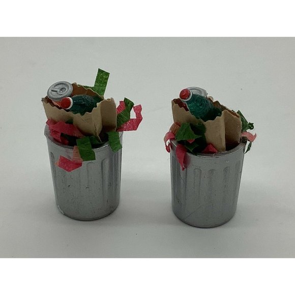 Department 56 The Original Snow Village Christmas Trash Cans NIB - Picture 6 of 9